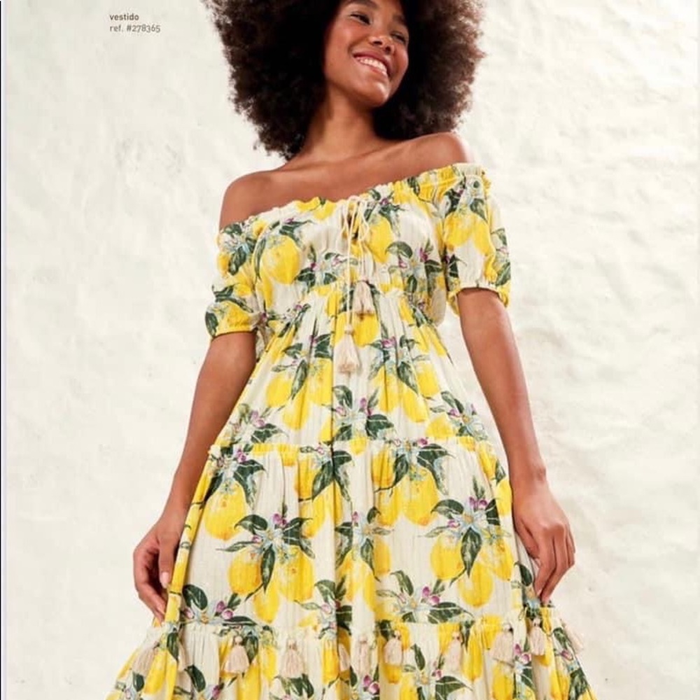 NWT FarmRio Cheirinho de Limão Maxi Dress - Picture 3 of 5